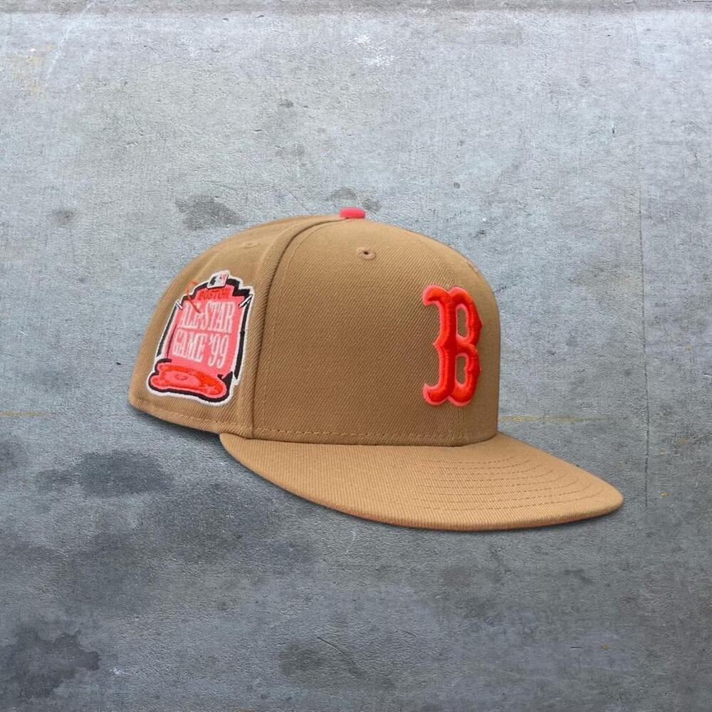 New Era 59Fifty Boston Red Sox Cream Pink All Star Game '99 Hat 7 3/4